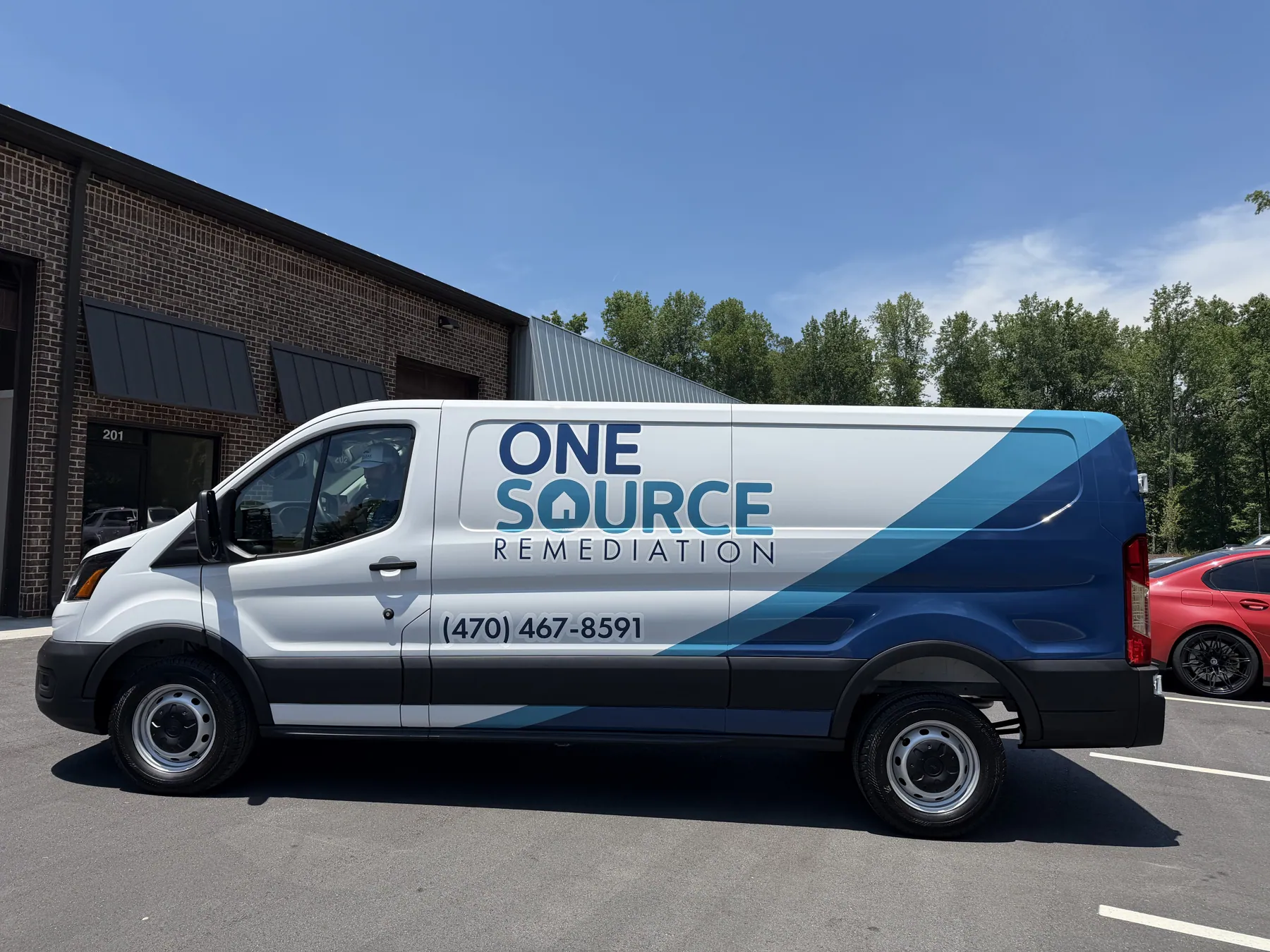 Inkscape wrapped commercial van parked in Cumming Georgia