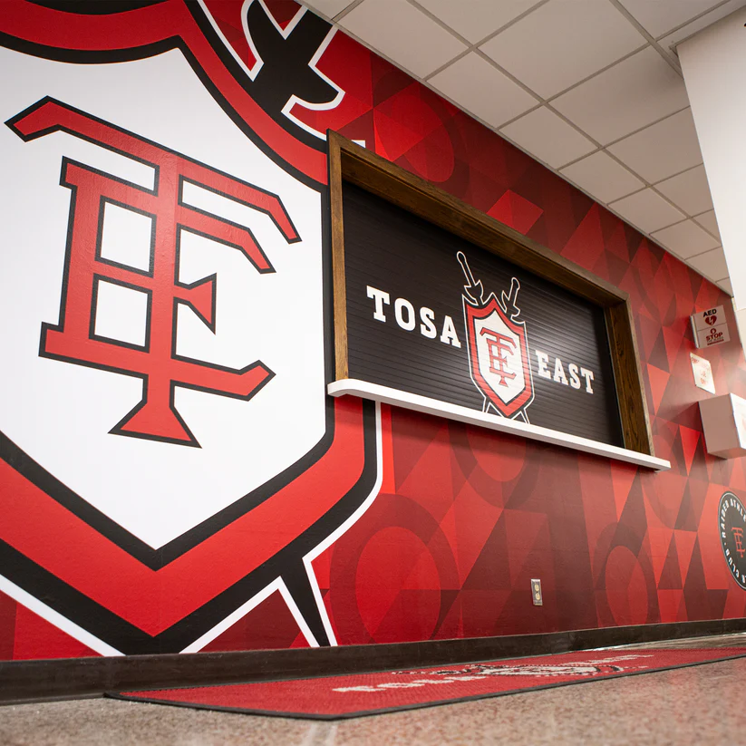 Tosa East branded school wall graphic